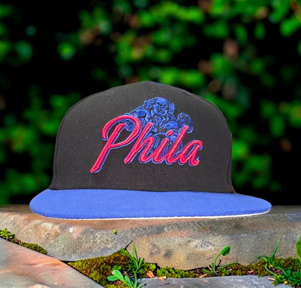New Era Philadelphia 76ers NBA 9FIFTY Snapback Hat Cap Black Blue One Size